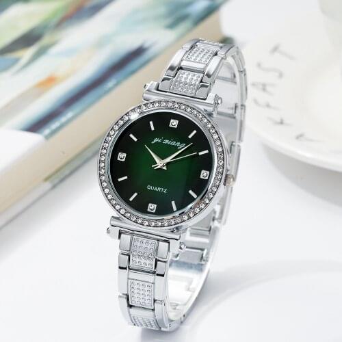 2021 New Women Watch Quartz Stainless Steel Belt Watches Fashion Casual Crystal Dress Wristwatch Bracelet Ladies Clock Gifts
