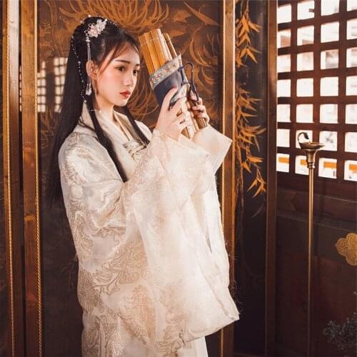 Hanfu Costume Elegant Chinese Style Clothes For Women Chinese Ancient And Traditional Female Clothing Folk Dance Wear DQL1057