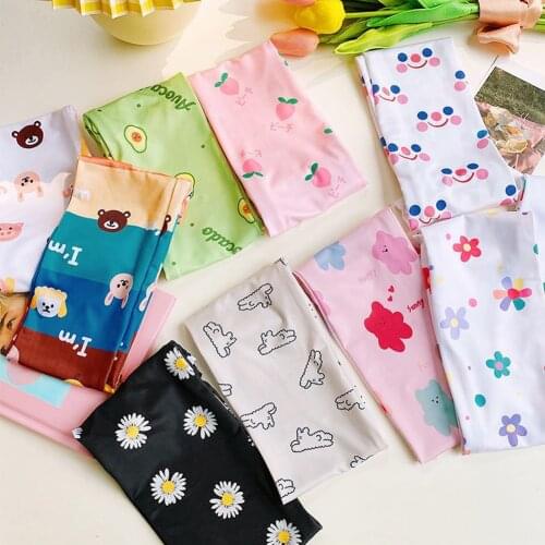 Women Girl Harajuku Elbow Length Fingerless Arm Sleeve Rainbow Colored Striped Sunscreen Sun UV Protection for Elbow Arm Cover