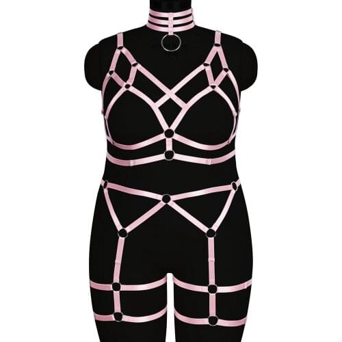 Plus Size Sexy Lingerie Set Plump Womens Underwear Harness Fashion Exotic Costumes Erotic Collar Accessories Suspender Belt