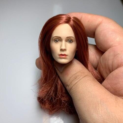 1/6 Scale Female Red Hair Head Carving European Stars Head Sculpt Fit 12-inch Women Figure Toys