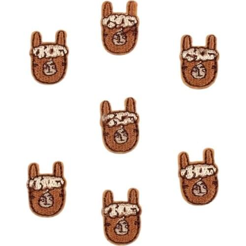 20pcs Cartoon Mini Alpaca Patches for Children Kids Socks Hats Shoes Decoration Iron On Embroidered Little Stickers DIY Badge