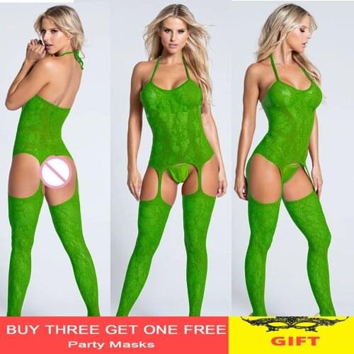 2019 Women Fishnet Body Suit Body Stockings Sexy Lingerie clothes Stockings thigh high Stockings