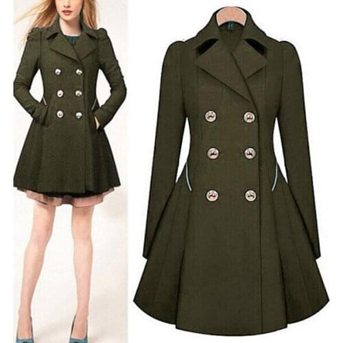 2020 Spring jacket women solid color windbreaker large size long double - breasted coat female Outwear For Women High Quality