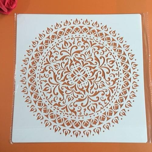 30 * 30 cm large round flower mandala diy stencil painting scrapbook coloring engraving album decoration template stencil -c