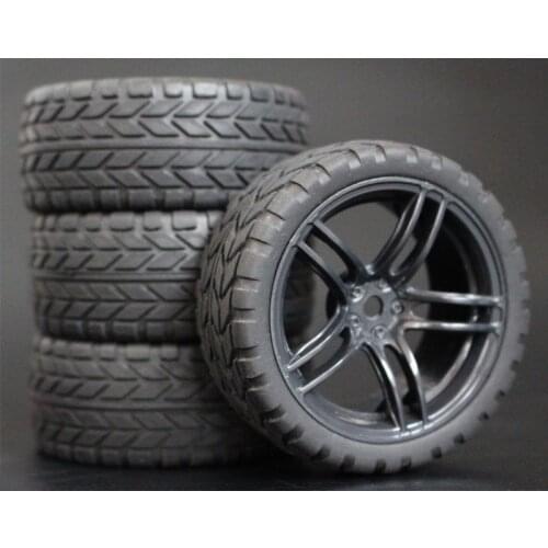 4Pcs 26mm Rubber RC Tyres & Wheel Rims Hex 12 For 1:10th HSP HPI Sprint 2 Drift RS4 On Road 4WD