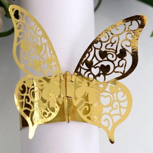 50Pcs Napkin Rings Wedding Birthday Christmas Dinner Home Table Decoration Napkin Rings Holders Party Supplies Favors