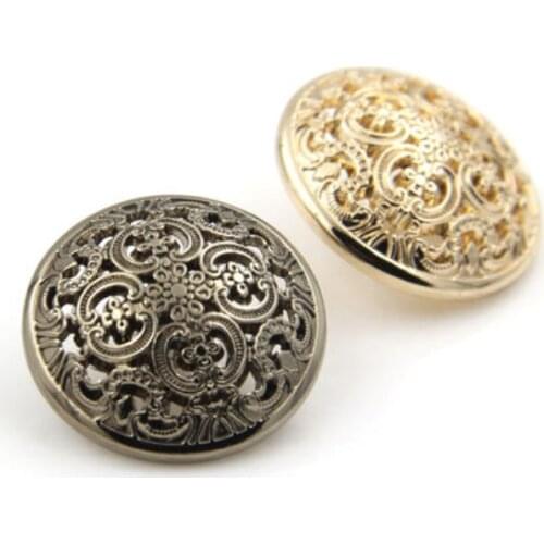 9pcs/lot Clothing metal button female small suit hollow coat button clothes button gold button