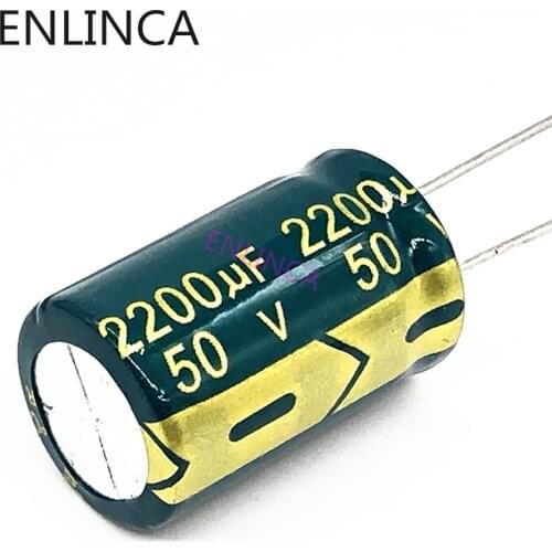 10pcs/lot P35 high frequency low impedance 50V 2200UF aluminum electrolytic capacitor size 16*25 2200UF 50V 50V2200uf 20