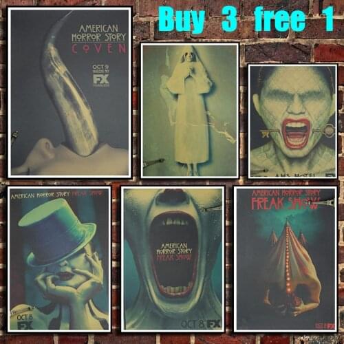 American Horror Story Retro Brown Paper Poster Bar Office Cafe Home Art Wall Sticker Decoration