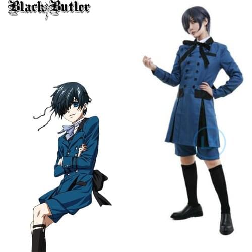 Anime Black Butler Kuroshitsuji Ciel Phantomhive Cosplay Costume Halloween Party Full Set Clothing Women Men