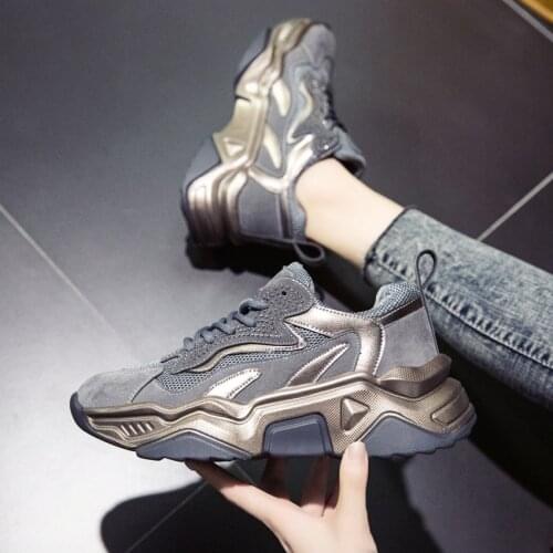 BIMUDUIYU New Women Sneakers Chunky Platform Casual Vulcanize Shoes Designer Old Dad Female Fashion Sneaker Walking Ladies Shoes