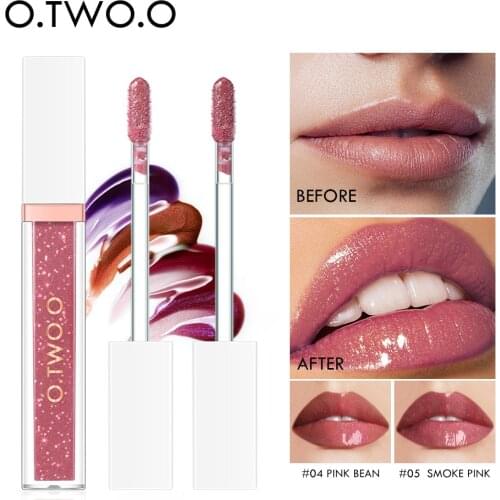 O.TWO.O Glitter Makeup Lip Gloss No Sticky Shimmer Women Sexy Lipstick High Pigment Lip Cosmetics 7 Colors