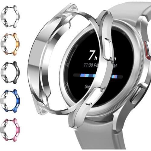 Case for samsung Galaxy watch 4 classic 46mm/42mm TPU Plated all-around bumper cover Screen protector Galaxy watch 4 44mm 40mm