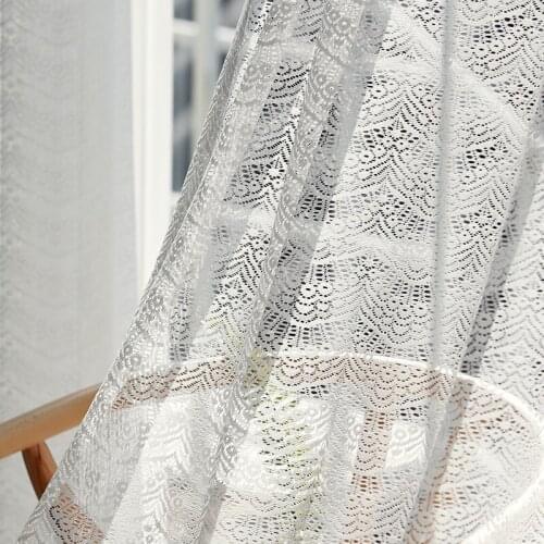 European White lace Sheer Curtains for living Room Window Tulle Curtain for Bedroom Girls Princess Drapes
