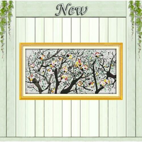 Pomegranate trees scenery paintings counted printed on canvas DMC 14CT 11CT chinese Cross Stitch Needlework Sets Embroidery kits
