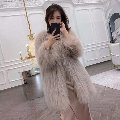 Women 2021 Autumn Winter Fashion Faux Fur Jackets Female Long Faux Raccoon Fur Coats Ladies Solid Color Warm Outerwear R399