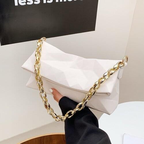 Chain Underarm Envelope Package Womens Textured Folding Rhombus Clutch Simple Crossbody Bag Crossbody Bags for Women
