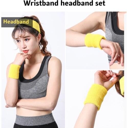 Towel Headband Hairband Wrist Brace Suit Yoga Tennis Basketball Sweat-Absorbent Protective Gear