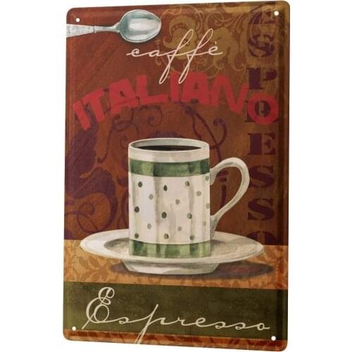 SINCE 2004 Kitchen Tin Sign Metal Plate Decorative Sign Home Decor Plaques Plate Italian Espresso Metal Plate 8X12