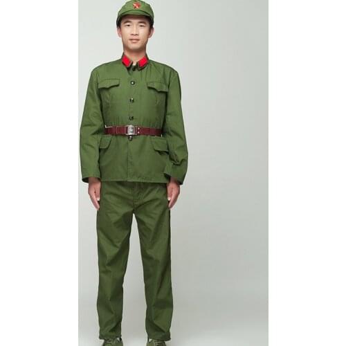 North Korean Soldier Uniform Red guards green performance costume stage film television Eight Route Army Outfit Vietnam Military