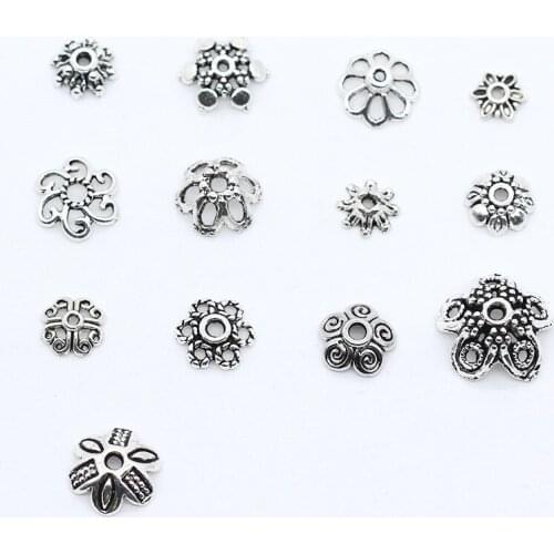 Alloy Bracelet Accessories Beads Handmade Jewelry Accessories 100Pcs Flower Separated Beads Diy Hair Accessories Crafts