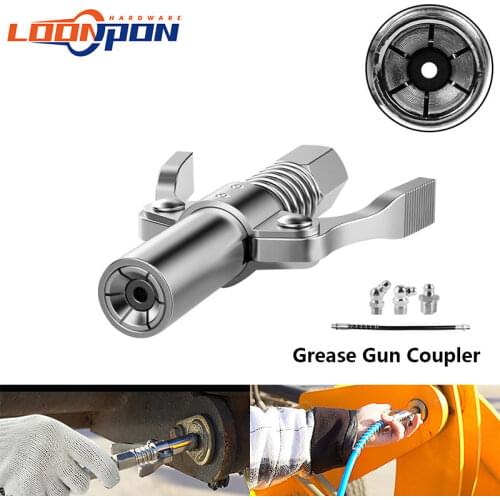 Grease Coupler Heavy-Duty Quick Release Grease Gun Coupler NPTI/8 10000PSI Two Press Easy to Push Accessories