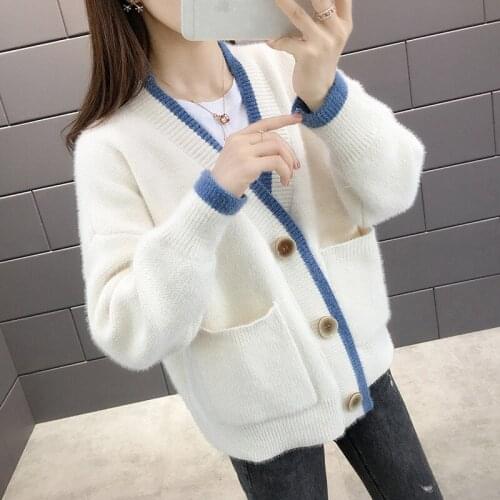 Ymwmhu Sweater Women 2021 Autumn Winter Pocket Knitted Women Long Cardigan Sweater Korean Casual Loose Women Clothes Outwear