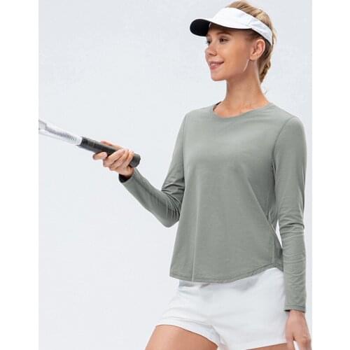 Loose Casual Running Quick-drying T shirt Breathable Round Neck Workout Yoga Sports Long-sleeved Top Shirt