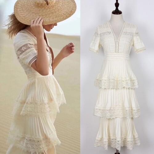 Neck v New cake fold holiday dress female bud silk joining together cultivate morality