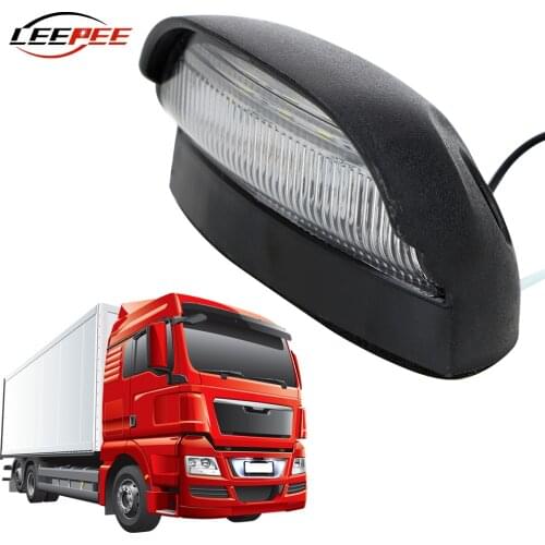 LEEPEE 4 LEDs Number License Plate Light Truck Rear Tail Lamp Auto DC 10-30V Truck Accessories For Boat Trailer Truck Lorry 2pcs