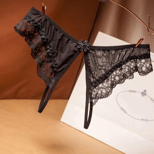Ladies underwear split ends free temptation lace thong low waist sexy hot transparent sexy underwear G-String