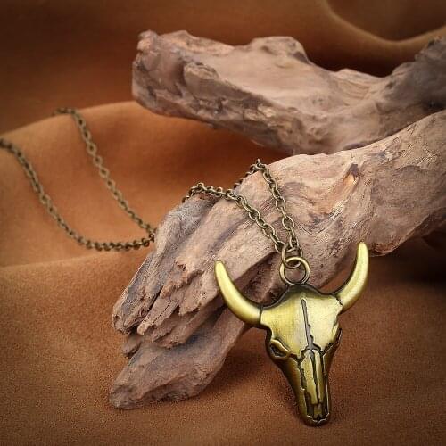 10Pcs/Lot The Diablo Bull Skull Goat Head Pagan Pendant Sadan Casting for Men Skull Chain Pendant Necklace Cow Bossy OX Biker