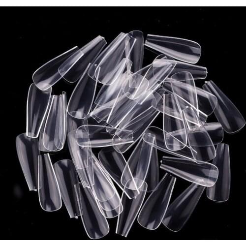 100pcs/bag Clear False Acrylic Art Nails UV Gel Half French Nail Tips Tools Salon Makeup Set Decorated Transparent /White