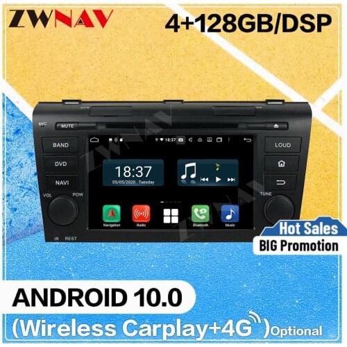 128 Carplay Android10 screen Car DVD Player for Mazda 3 2004 2005 2006 2007 2008 2009 GPS Navi Auto Audio Radio Stereo Head unit