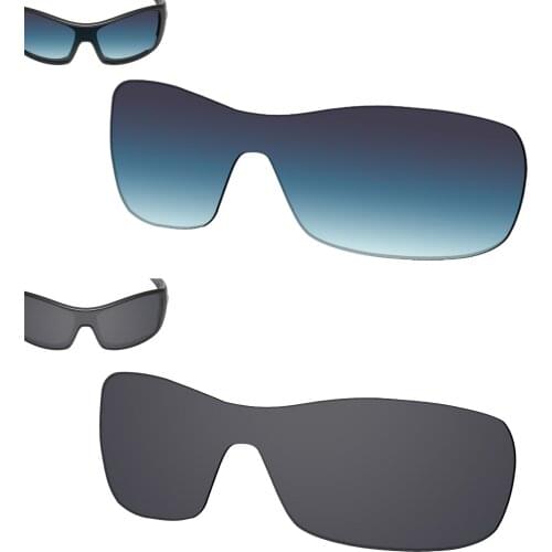 SmartVLT 2 Pieces Polarized Sunglasses Replacement Lenses for Oakley Antix -Blue Gradient and Solid Black