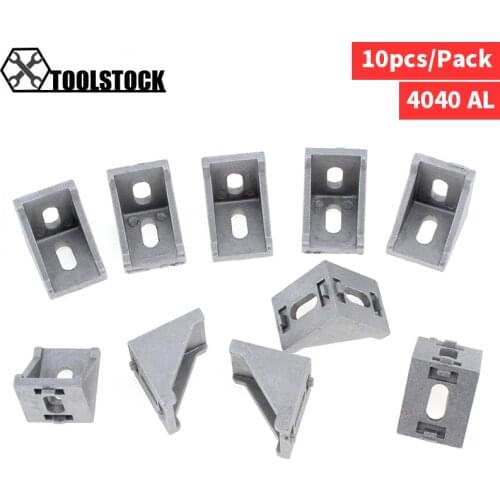 4040 Aluminum Angle Code 10pcs with Nut Hole Support T-slot Profile Frame Extrusion Bracket for Connecting The Flow Profile