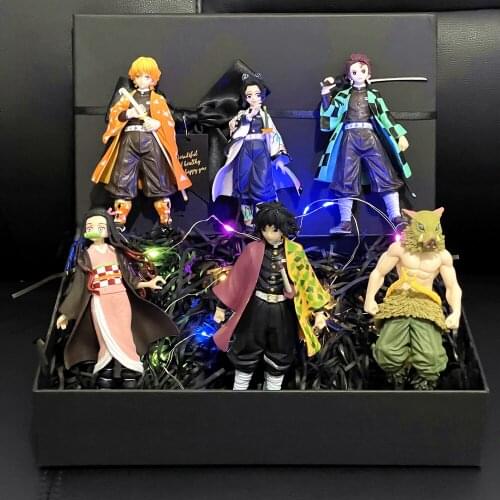 Anime Demon Slayer Figure With Box Kamado Tanjirou Nezuko Action Model Toys Zenitsu Figurine Lnosuke Kimetsu No Yaiba Figura Yoy
