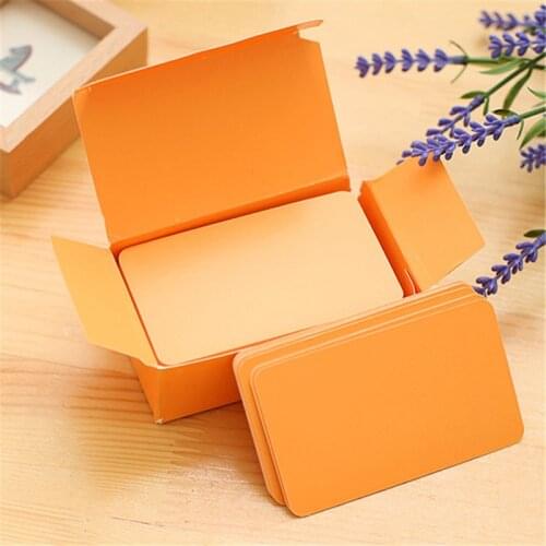 90pcs/lot 9x5.4cm Mini orange Paper Blank Card DIY Graffiti Word Cards Gift Greeting Cards Birthday Gift Card with envelope