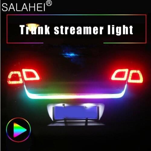 12V 1.2M 1.5M Car Rear Trunk Tail Light Dynamic Streamer Reverse Warning LED Strip Auto Additional Break Trun Signal Lamp