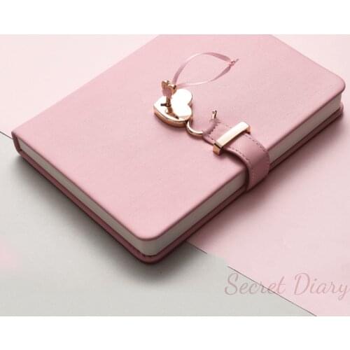 Secret Notebook Ruled Journal Lined Diary With Lock Creative Gift Heart Lock