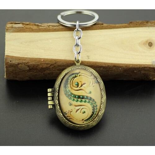 Slytherin Logo Key Chain Locket Pendant Keychain Lord Voldemorts Horcrux Wizard Cos Halloween Cos Accessories Birthday Gift