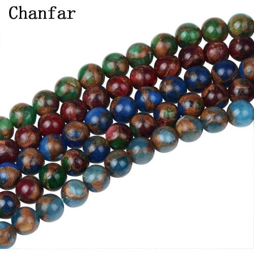 Chanfar Natural colorful gold colored Nepal Stone beads for Jewelry Making