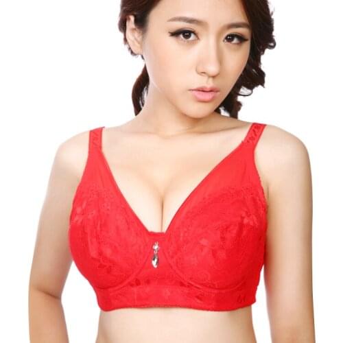 Plus Size Bra Lace Bandeau Sexy lingerie Women Push up Underwear cotton Full Thin 38 40 42 44 46 48 DD E F G Cup bra tops C3203