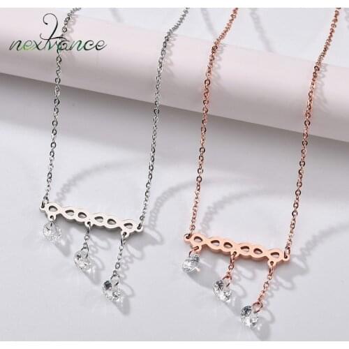 Nextvance Eight Infinity Tassel Pendant Necklace Luxury AAA Cubic Zircon Chain Necklaces for Girl Valentines Gift Bijoux Femme