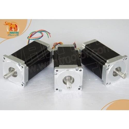EU Ship-No Tax-no damage)-3PCS Wantai Stepper Motor Nema34 with 1232oz-in,5.6A,Single Shaft,WT86STH118-6004A,Highly Recommended