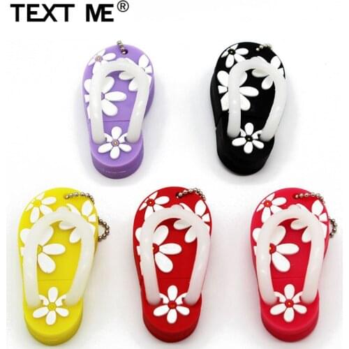 TEXT ME 64GB ummer cool slippers usb flash drive usb 2.0 4GB 8GB 16GB 32GB pendrive U disk