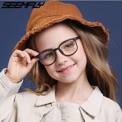 Iboode Blue Light Kids Glasses For Boy Girl Child Optical Frame Transparent Anti Glare Computer Prescription Eyeglasses UV400