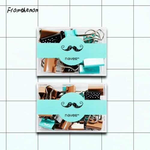 Fromthenon Metal Color Cute Binder Clip Fashion Paper Clips Notebook Diary Document Clips Office Accessories Dokibook Diy Folder