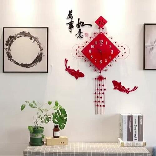 China knot hanging clock Chinese style creative living room clock clock home decoration quartz clock hot selling